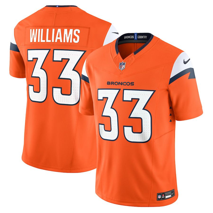 Men Denver Broncos #33 Javonte Williams Nike Orange Vapor F.U.S.E. Limited NFL Jersey->customized nfl jersey->Custom Jersey